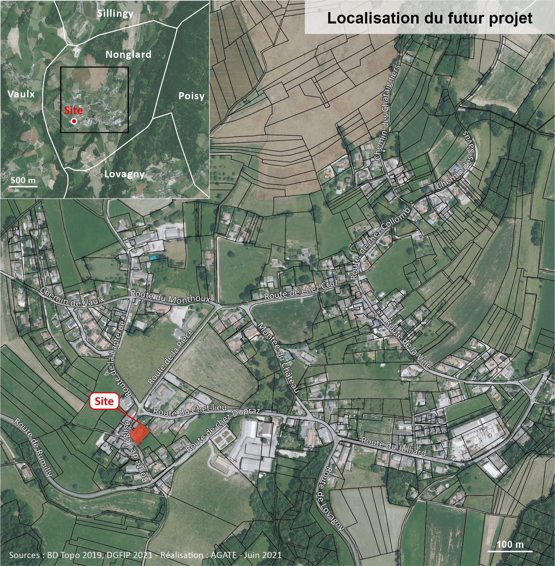 Localisation du site de projet - Nonglard 